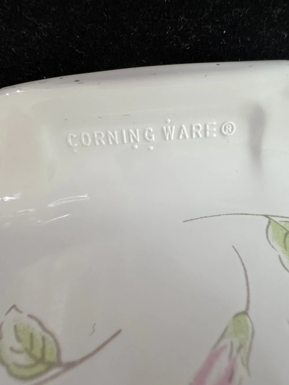 Vintage Corning Ware Corelle Pastel Bouquet 1.5 Liter Casserole w/ PYREX Lid
